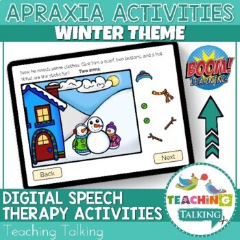 Preview of Apraxia of Speech Winter Activities Printable & Digital