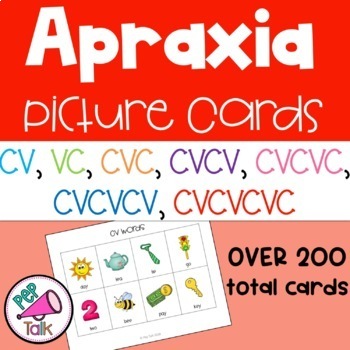 Preview of Apraxia of Speech Picture Cards CV, VC, CVC, CVCV, CVCVC, CVCVCV, CVCVCVC 4 syll