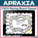 Apraxia CVCV Racing Board Games Boom Cards Distance Learning