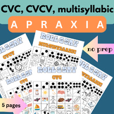 Apraxia Roll and Say, CVC, CVCV, multisyllabic CAS activit