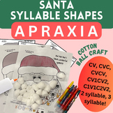 Apraxia Santa Syllables craft, CV CVC CVCV multisyllabic s