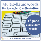 Apraxia & articulation multisyllabic academic words for sp