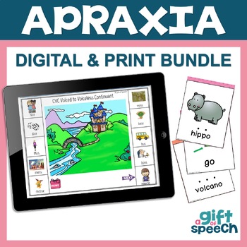 Preview of Apraxia of Speech Activities Bundle with Boom Cards™ & Printable Resources