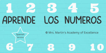 Preview of Aprende los números 1-10 (Spanish Version)