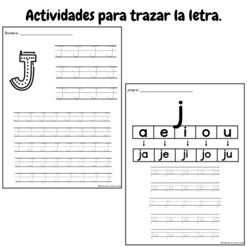 Cartilla fonética - Lectoescritura - Leer y escribir con la letra J