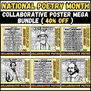 Preview of Apri National Poetry Month Collaborative  Poster MEGA Bundle | bulletin board
