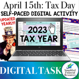 April 15th Filing Federal 1040 Tax Return Digital Activity