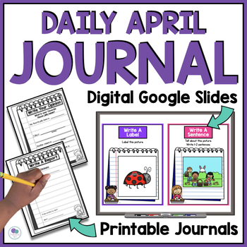 Preview of April 1st Grade Journal Writing | Easter Spring Writing Prompts | Kindergarten