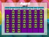 April 2013 ActivInspire Calendar Page