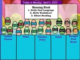 April 2013 ActivInspire Lunch Count and Attendance Page