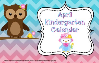 Preview of April Kindergarten Calendar for ActivBoard