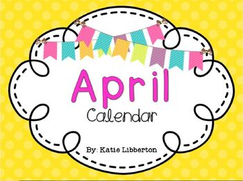Preview of April Kindergarten ActivInspire Calendar (Distance Learning Tool)