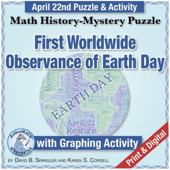 Preview of April 22 Math & Environment Puzzle: Earth Day with Graphing Activity | Algebra