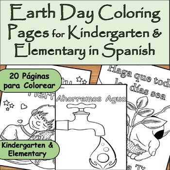 Preview of April 22nd Earth Day Coloring Pages in Spanish/Día de la Tierra/ 22 de Abril