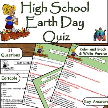 Preview of April 22nd Earth Day Quiz with Key Answers for High School: Test Your Knowledge?