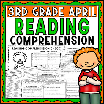 Preview of April - 3rd grade Reading Passages with Comprehension Questions