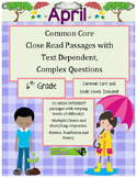 April 6th - Common Core Close Read & Comprehension Passage