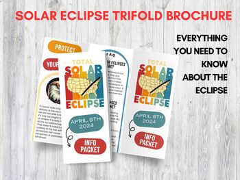 April 8th Total Solar Eclipse Brochure, Educational Info Packet | TPT