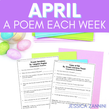 Preview of April A Poem Each Week - Free Poetry Activities