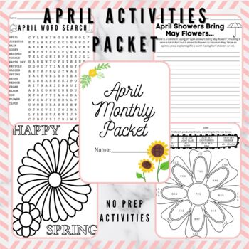 free april coloring pages word searches