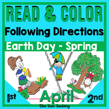 Preview of Read and Color to Follow Directions - April - Reading Comprehension