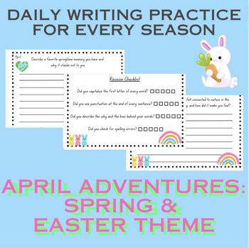 Preview of April Adventures: Daily Writing Prompts Pack (Spring, Easter & Friendships)