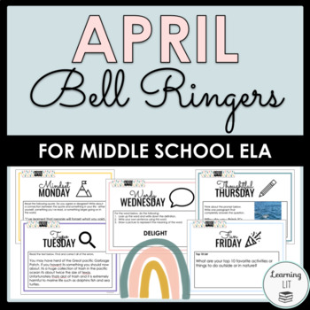 Preview of April Bell Ringers for Middle School ELA 1 Month of Seasonal No-Prep Prompts