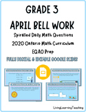 April Bell Work for Grade 3 (Ontario Math & EQAO Prep)