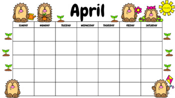 Preview of April - Blank Calendar PNG, Background Image, Digital, Virtual Learning