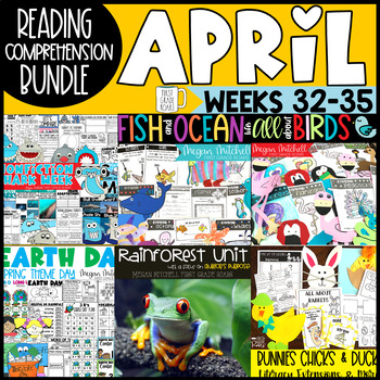 Preview of April Reading Comprehension Book Companion Activities Crafts & Writing