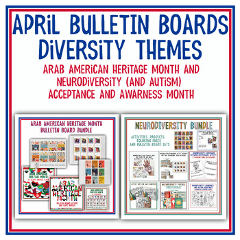 Preview of April Bulletin Boards | Neurodiversity Acceptance Arab American Heritage Month