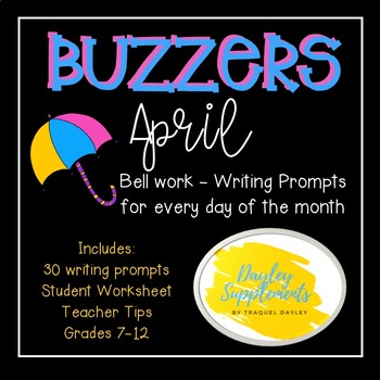 Preview of Bell Work APRIL Buzzers