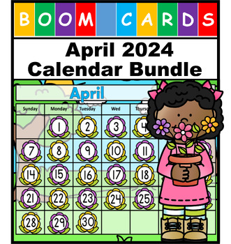 Preview of April Calendar Bundle 2024 Boom Cards with Audio