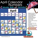 April Calendar Number Cards | Calendar Math | Math Activities