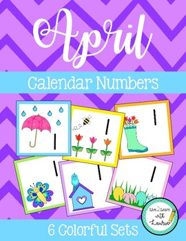 Preview of April Calendar Numbers (2.5 INCH) Spring Time