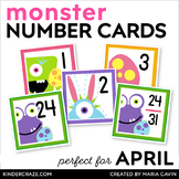 April Monster Calendar Numbers - Number Cards for Easter C