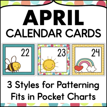 Preview of April Calendar Numbers - Monthly Calendar Cards Set Pocket Chart Size Pieces