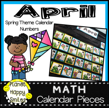 Preview of April Calendar Numbers or Math Station Number Cards