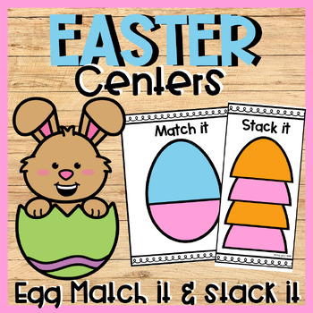 Preview of April Centers - Egg Match it & Stack it- Fine Motor Skills- Easter Activities