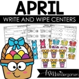 April Kindergarten Centers Write and Wipe Activities & Sen
