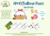 April Challenge Pages, Preschool, Kindergarten, Homework P