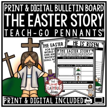 Preview of Jesus Christian Holy Week The Easter Story Activity Bulletin Board 