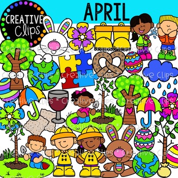 Preview of April Clipart {Months of the Year clipart}