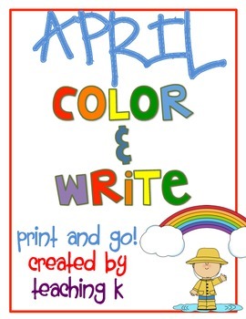Preview of April Color & Write (Writing Journal for K-2)