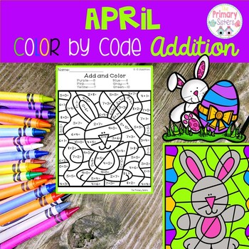 Preview of April Color by Code Addition