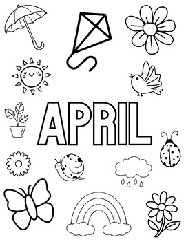 April Coloring by MissMcLainesLife | TPT