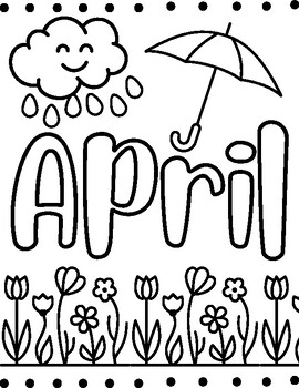 April Coloring Pages English and Spanish by A to Z Learners | TPT