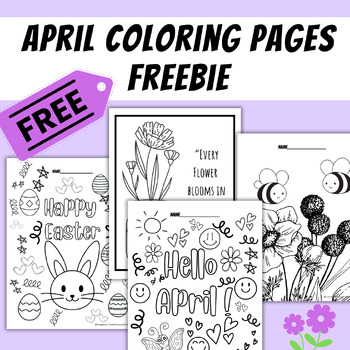 Preview of April Coloring Pages Freebie - Easter Fun