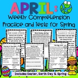 April Comprehension Tests and Practice: Earth Day, Easter,