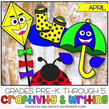 Preview of April Craftivity With Writing - 4 PRINT AND GO CRAFTS!